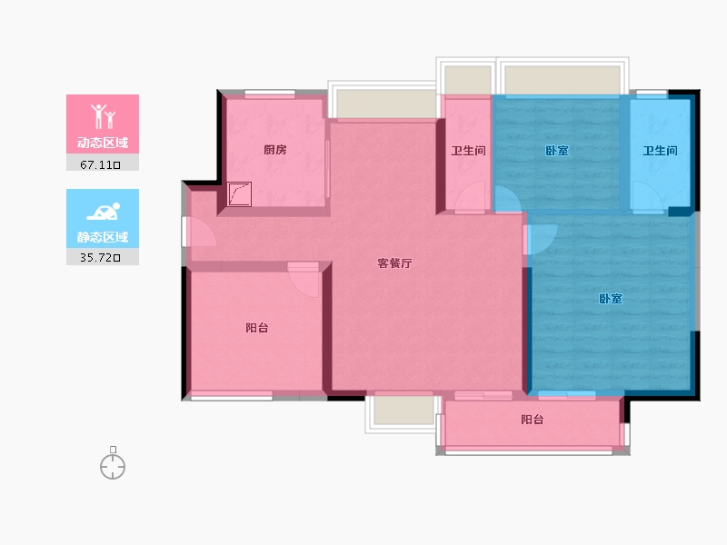 广东省-佛山市-鑫苑城-91.59-户型库-动静分区