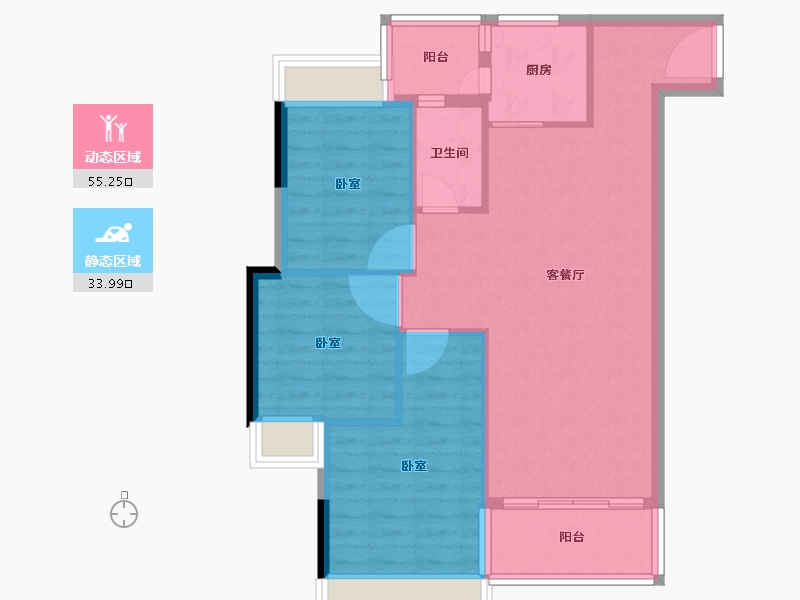 广东省-湛江市-中盛祈和公寓-81.00-户型库-动静分区