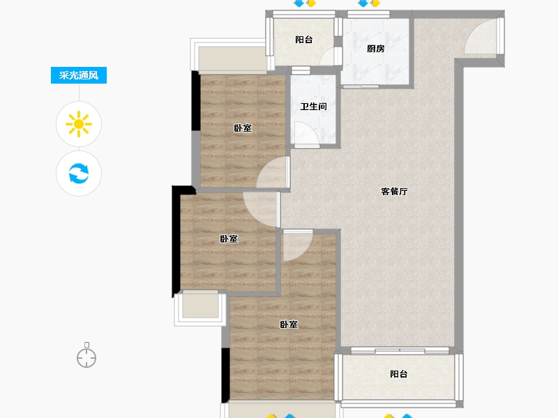 广东省-湛江市-中盛祈和公寓-81.00-户型库-采光通风