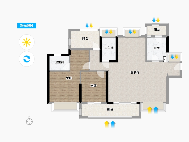 广东省-惠州市-中洲半岛城邦-102.33-户型库-采光通风