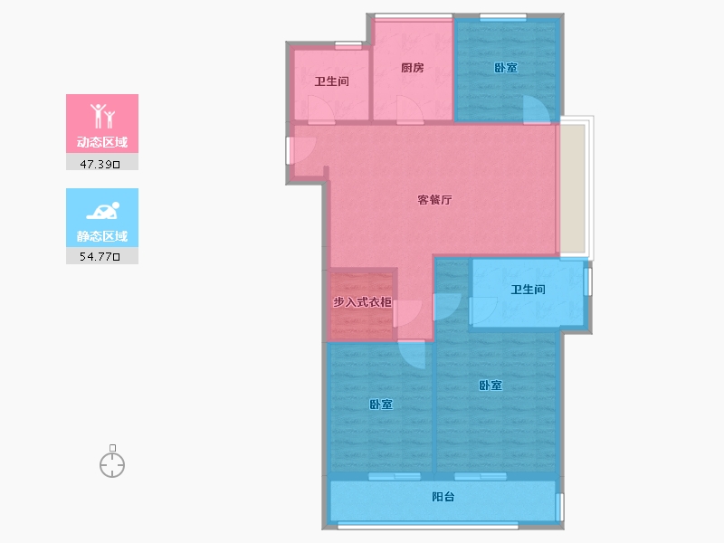 浙江省-舟山市-绿城沁润公寓-92.73-户型库-动静分区