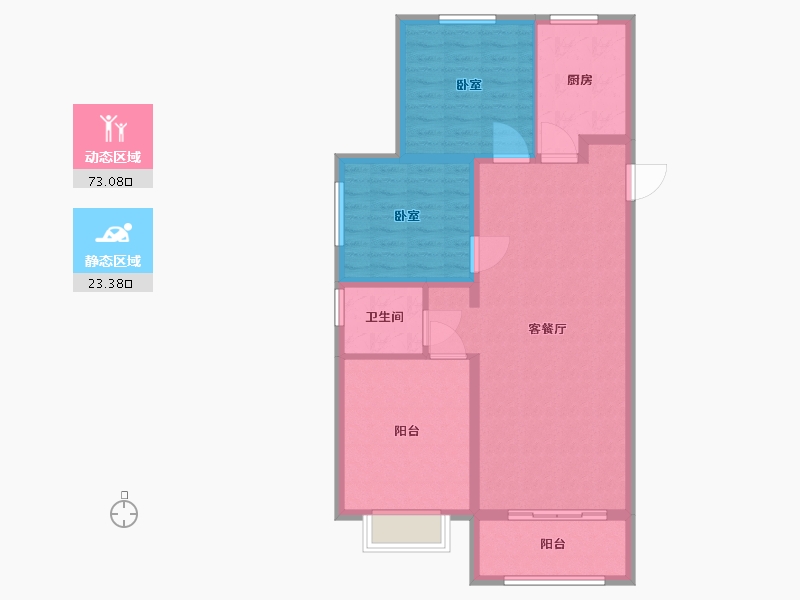 山西省-太原市-中国中铁·诺德城-87.00-户型库-动静分区