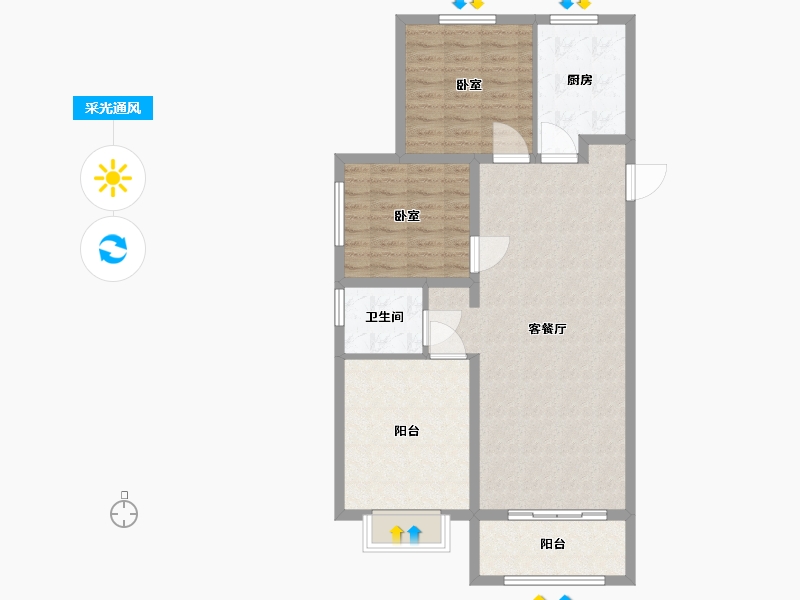 山西省-太原市-中国中铁·诺德城-87.00-户型库-采光通风