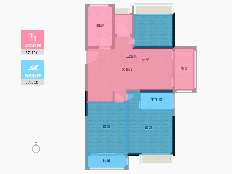 湖北省-黄石市-涌金府-103.00-户型库-动静分区