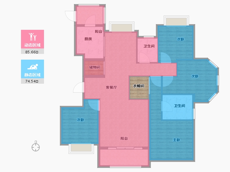 浙江省-宁波市-依云郡小区-150.06-户型库-动静分区