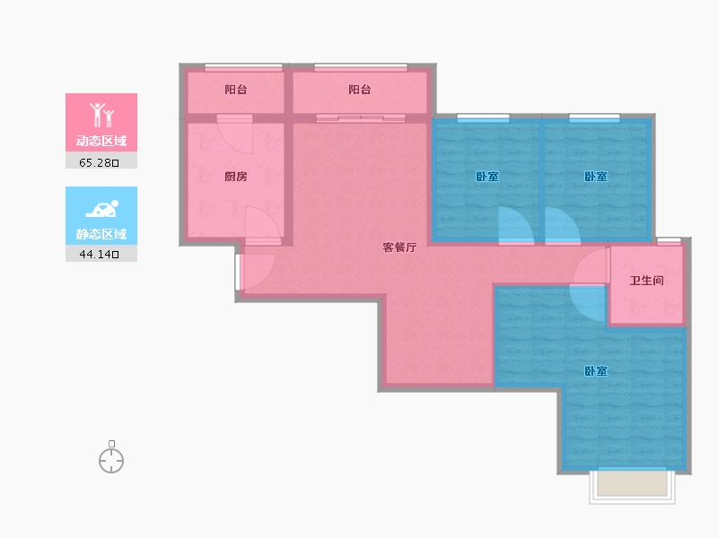 山西省-太原市-太原恒大滨河府-98.10-户型库-动静分区