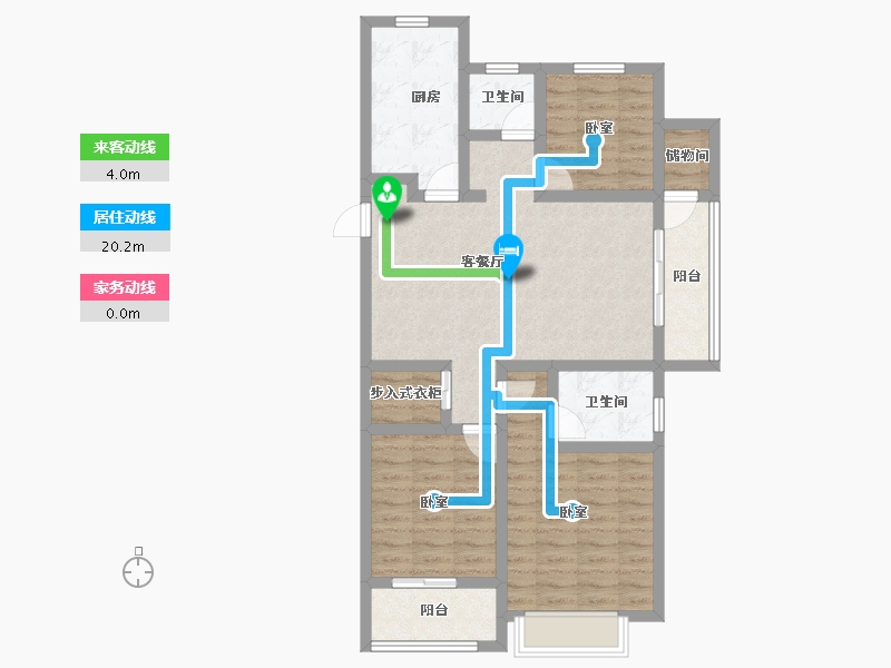 浙江省-宁波市-广德里-88.32-户型库-动静线