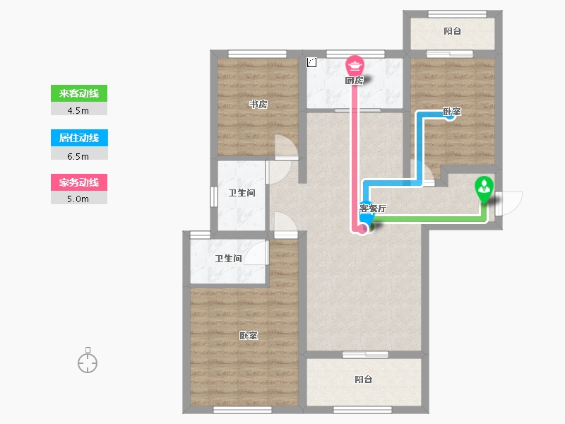 陕西省-西安市-天朗大兴郡-90.88-户型库-动静线