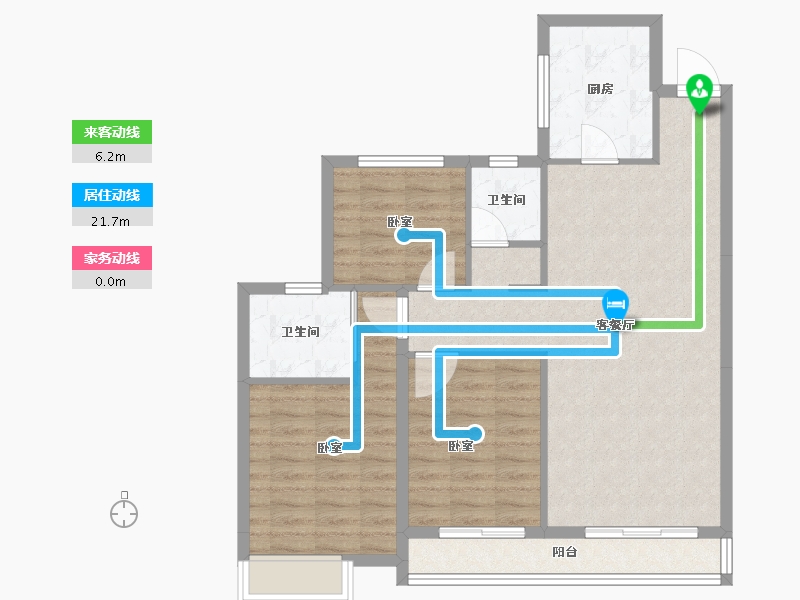 湖南省-怀化市-嘉丰广场-85.77-户型库-动静线