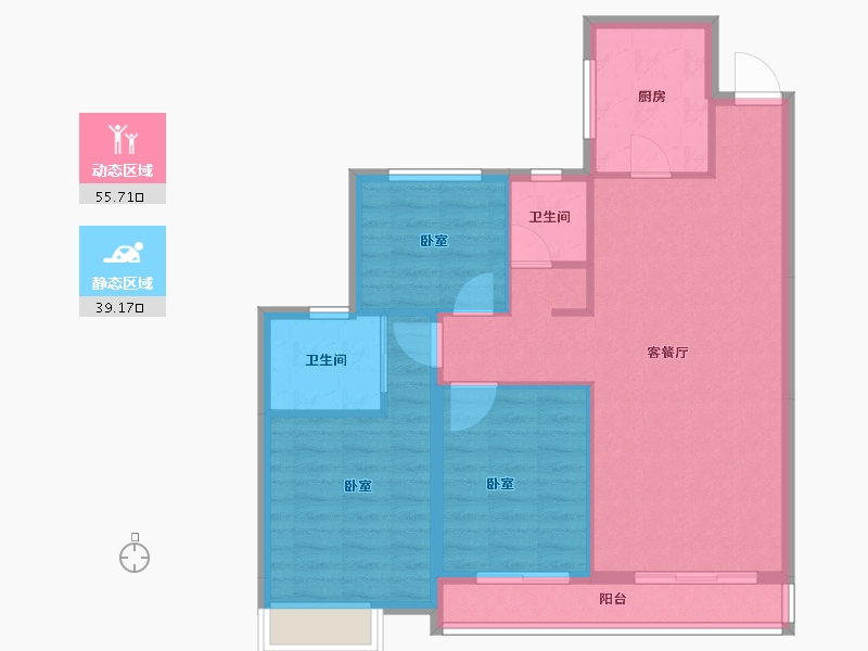 湖南省-怀化市-嘉丰广场-85.77-户型库-动静分区