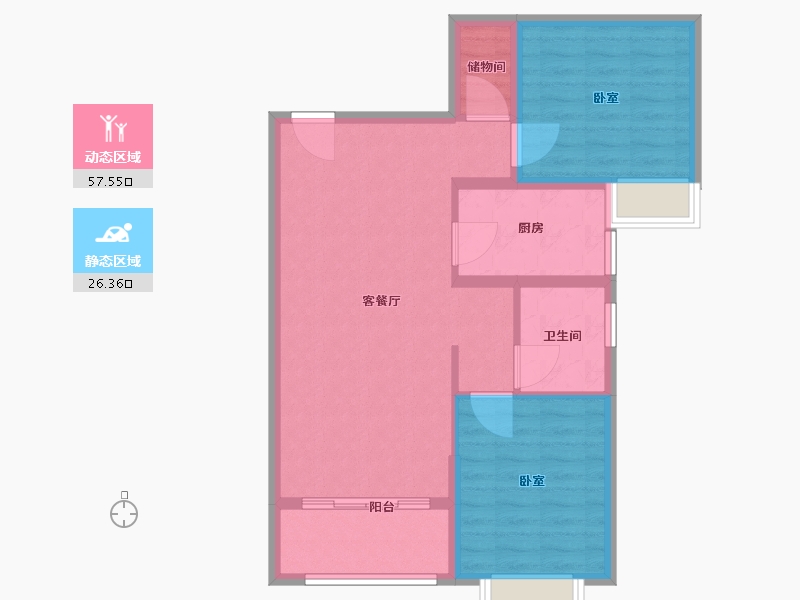 山西省-太原市-太原恒大滨河府-75.42-户型库-动静分区