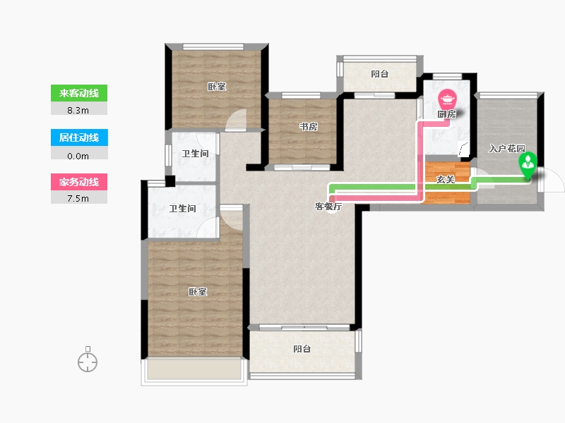 广东省-梅州市-锦绣首府-105.81-户型库-动静线