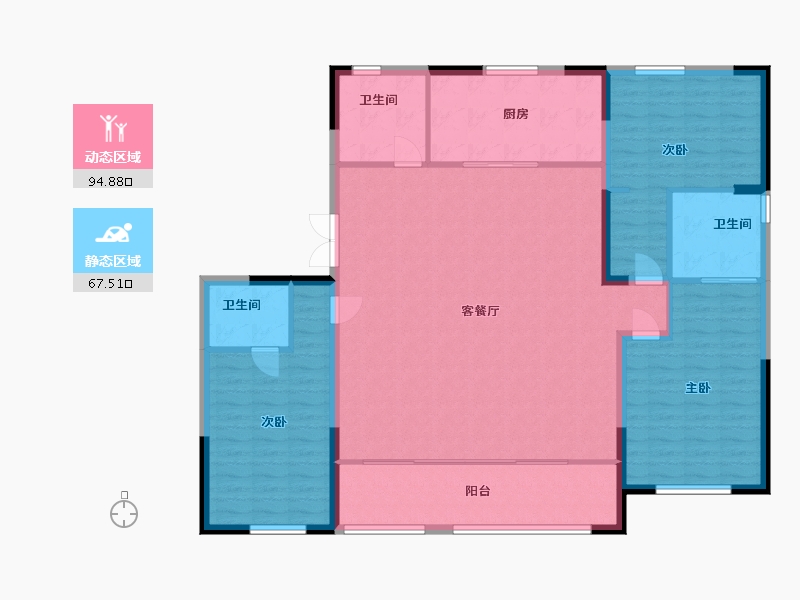 山东省-潍坊市-翔凯上城浞府-149.78-户型库-动静分区