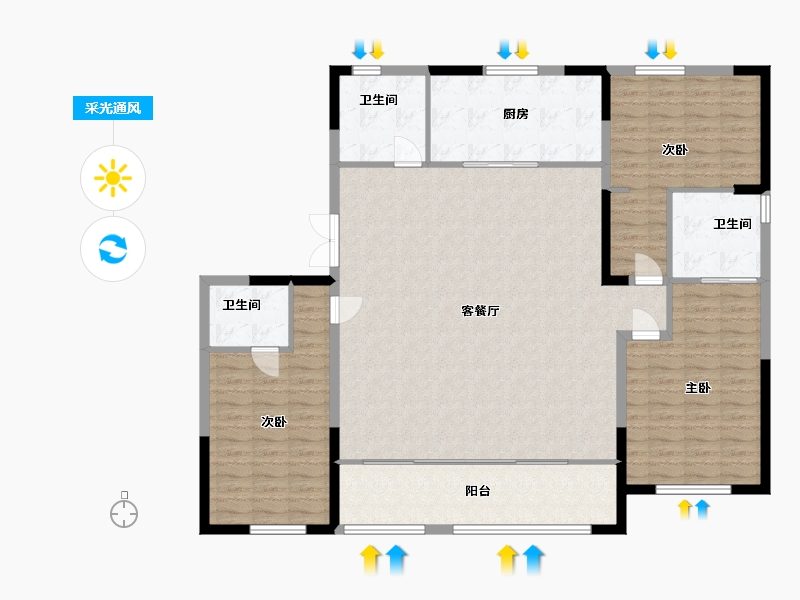 山东省-潍坊市-翔凯上城浞府-149.78-户型库-采光通风