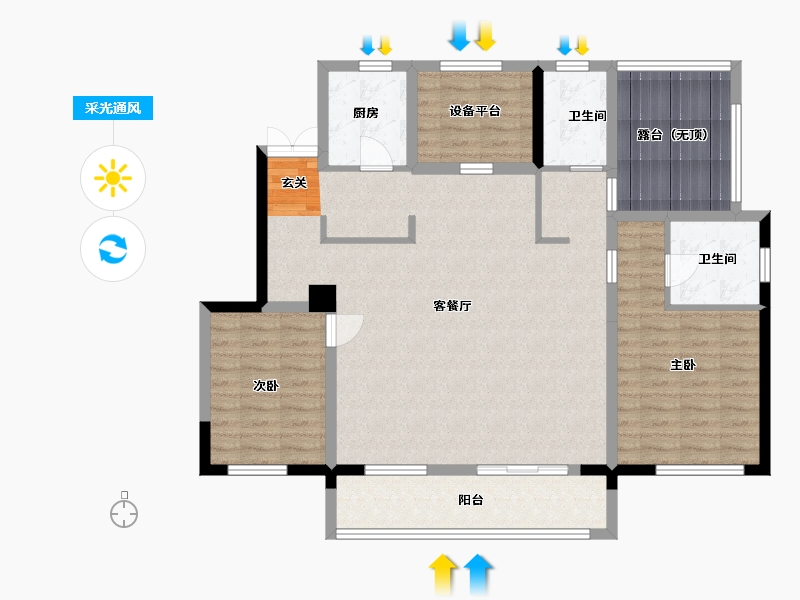 山东省-潍坊市-翔凯上城浞府-112.01-户型库-采光通风