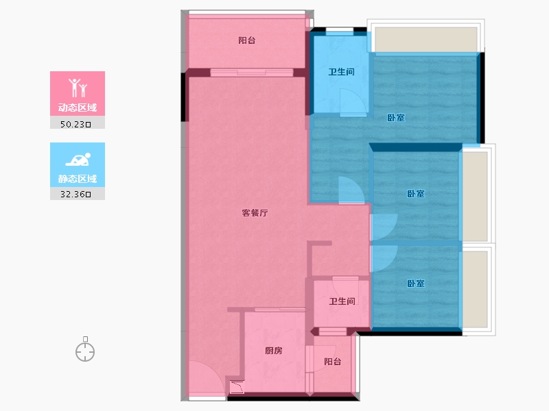 广东省-广州市-顺德未来城-73.47-户型库-动静分区