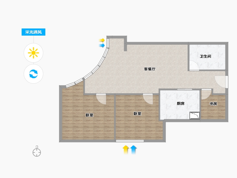 广东省-广州市-南沙建滔广场-110.00-户型库-采光通风