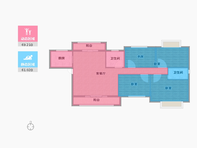 湖北省-黄石市-城发·香山枫景-117.98-户型库-动静分区