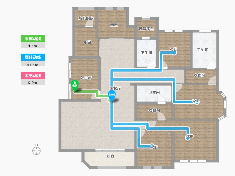 浙江省-宁波市-依云郡小区-192.99-户型库-动静线