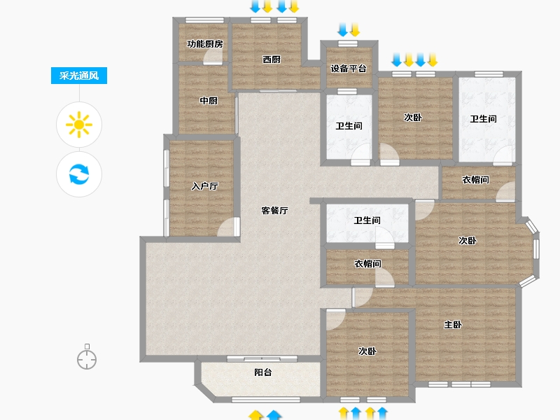 浙江省-宁波市-依云郡小区-192.99-户型库-采光通风