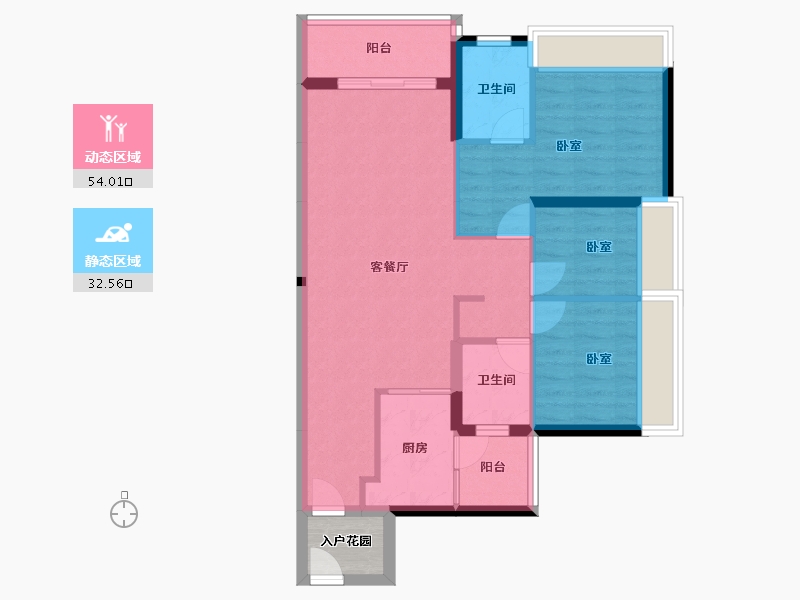 广东省-广州市-顺德未来城-80.19-户型库-动静分区