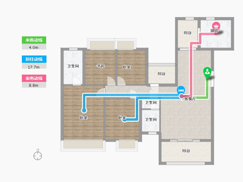 湖南省-岳阳市-芭蕉湖恒泰雅园-122.12-户型库-动静线