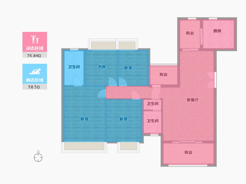 湖南省-岳阳市-芭蕉湖恒泰雅园-122.12-户型库-动静分区