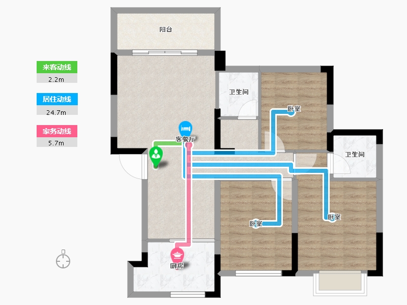 湖北省-荆州市-银冠名城-90.38-户型库-动静线