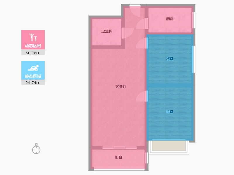 陕西省-西安市-名仕华庭-66.46-户型库-动静分区