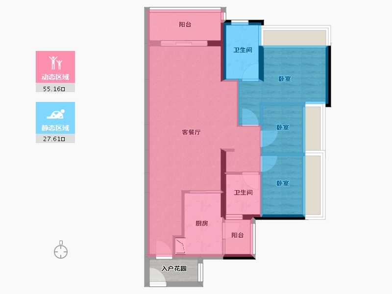 广东省-广州市-顺德未来城-75.79-户型库-动静分区