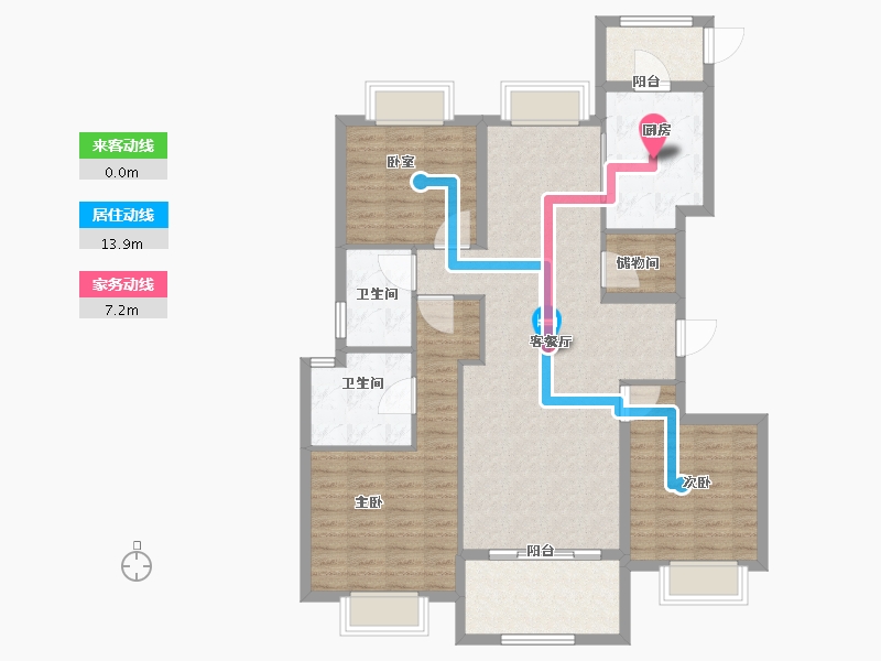 浙江省-宁波市-依云郡小区-111.00-户型库-动静线