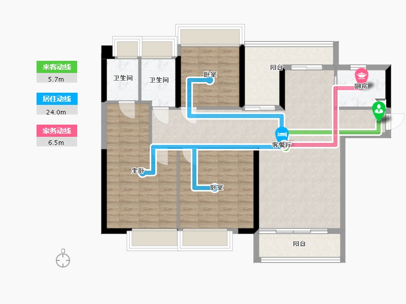 广东省-广州市-珠水豪庭-104.98-户型库-动静线