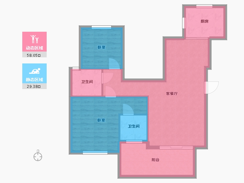 湖南省-常德市-阳光首府-78.66-户型库-动静分区