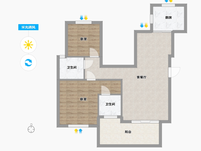 湖南省-常德市-阳光首府-78.66-户型库-采光通风