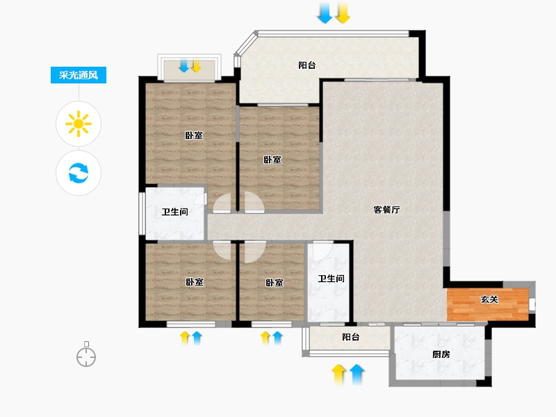 湖南省-邵阳市-和盛中央公园二期-124.40-户型库-采光通风