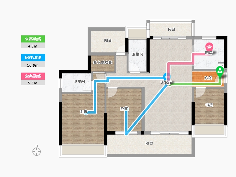 广东省-惠州市-鸿基千江月-103.51-户型库-动静线