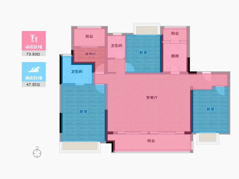 广东省-佛山市-鑫苑城-114.13-户型库-动静分区