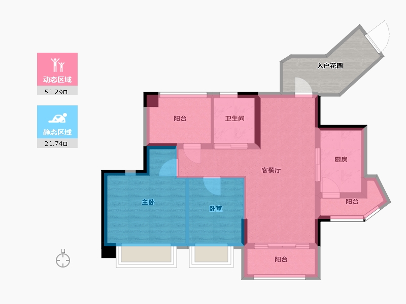 广东省-广州市-珠水豪庭-71.70-户型库-动静分区