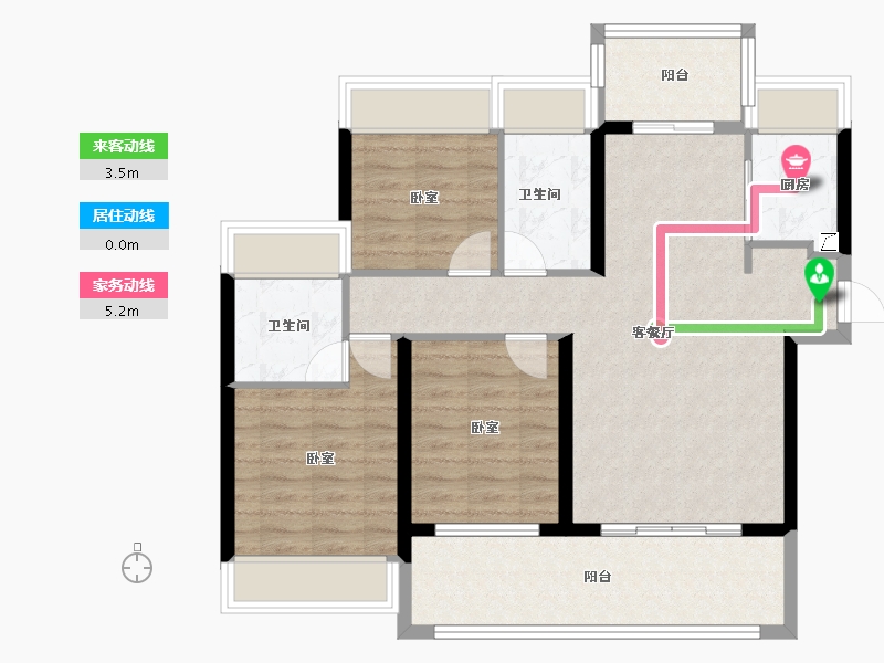 广东省-江门市-东方华庭-86.68-户型库-动静线