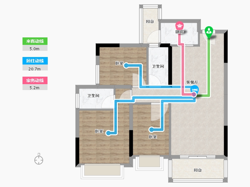 广东省-佛山市-华侨城天鹅湖-86.00-户型库-动静线