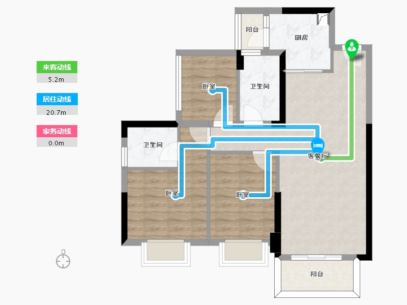 广东省-惠州市-恒裕世纪广场一期-74.14-户型库-动静线