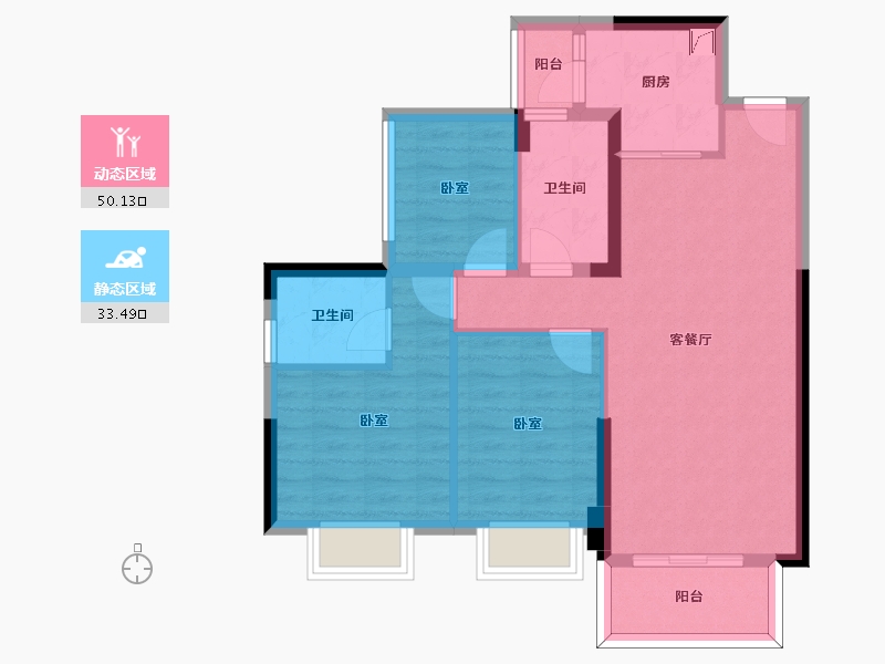 广东省-惠州市-恒裕世纪广场一期-74.14-户型库-动静分区