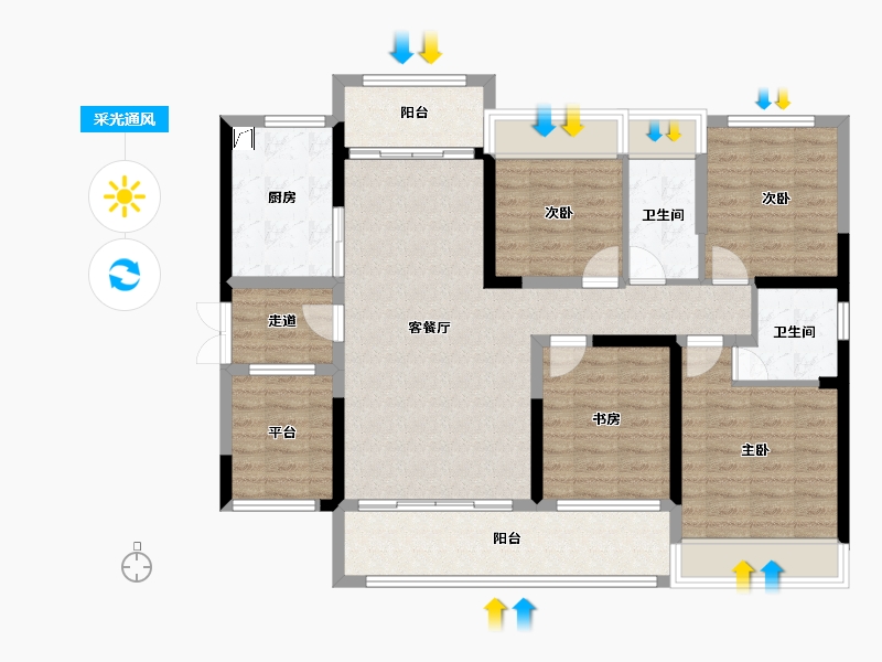 湖南省-湘潭市-步步高新天地-112.31-户型库-采光通风