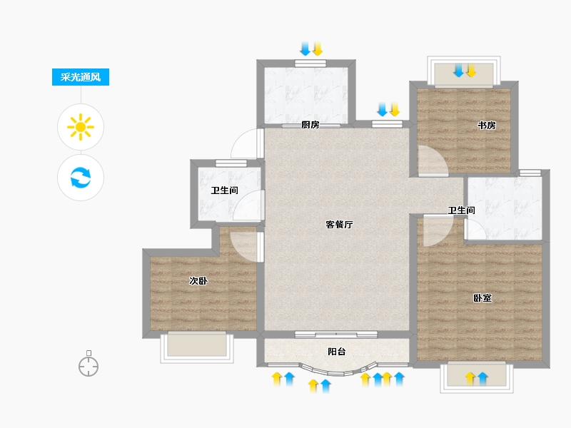 浙江省-宁波市-依山郡-94.99-户型库-采光通风