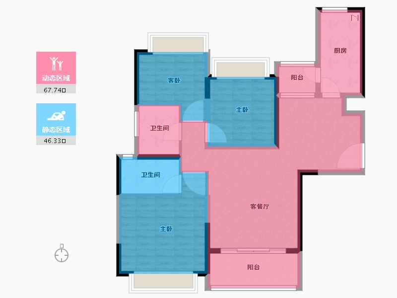 广东省-肇庆市-恒大御湖城-102.00-户型库-动静分区