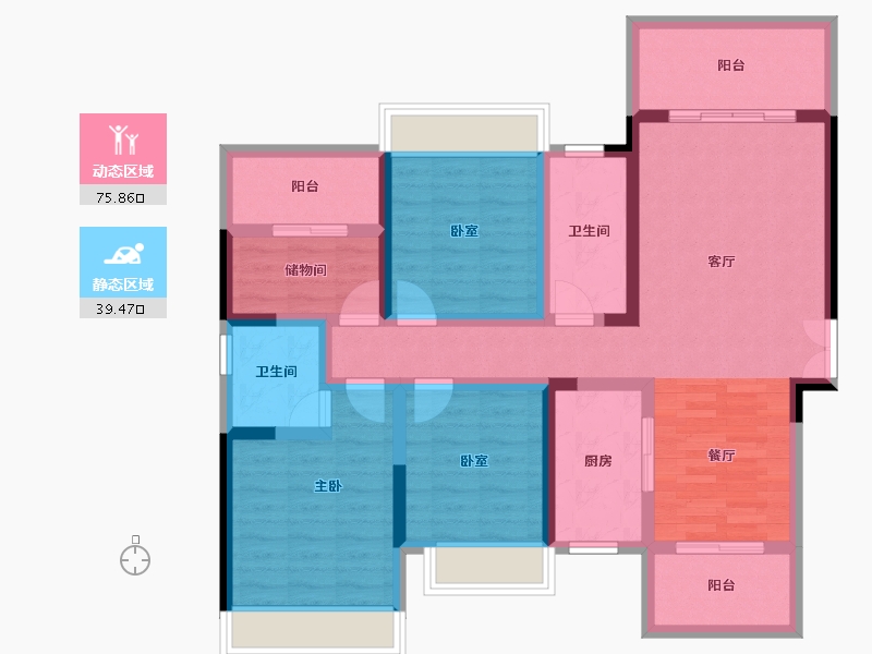 湖南省-衡阳市-加洲美域-101.13-户型库-动静分区