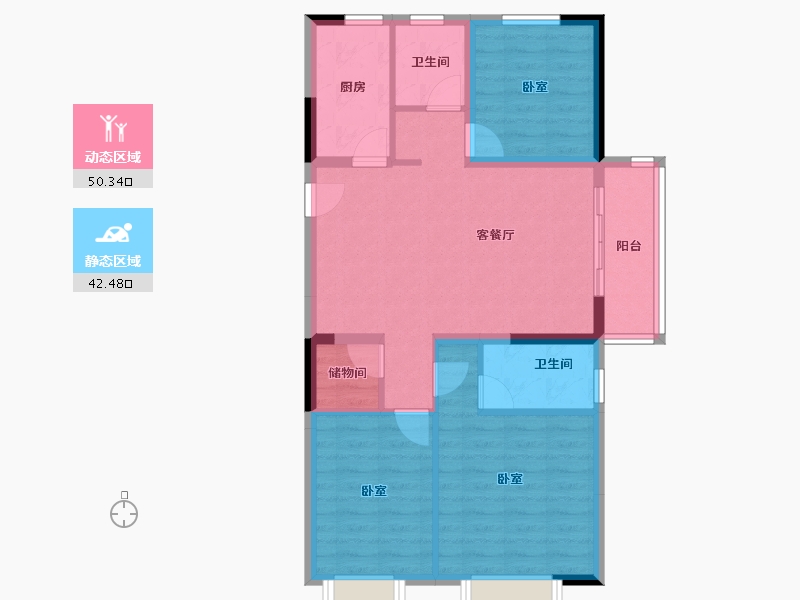 湖北省-黄冈市-方木山居-83.10-户型库-动静分区