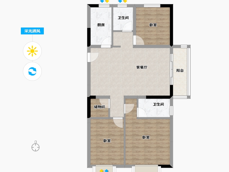 湖北省-黄冈市-方木山居-83.10-户型库-采光通风