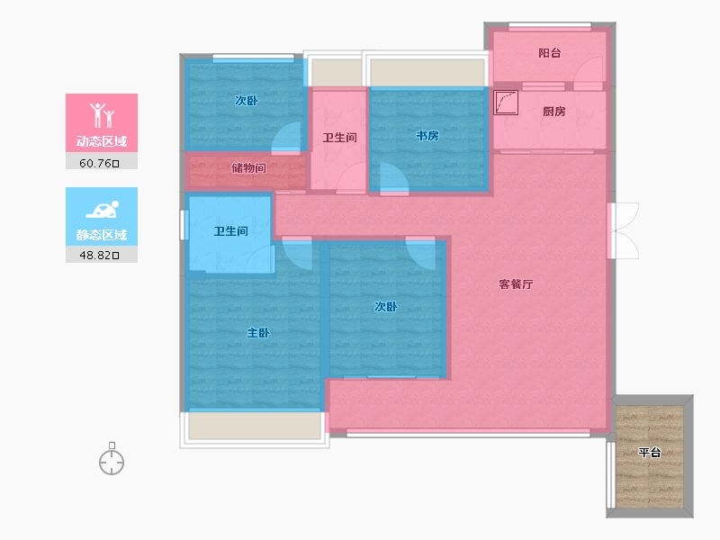 湖南省-湘潭市-步步高新天地-102.14-户型库-动静分区