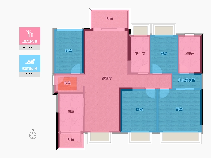 广东省-惠州市-恒裕世纪广场一期-93.72-户型库-动静分区